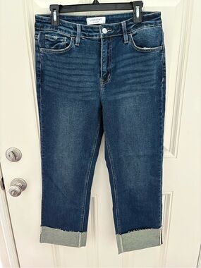 Loveret by Vervet Cuffed Straight Jeans-Daphne Size